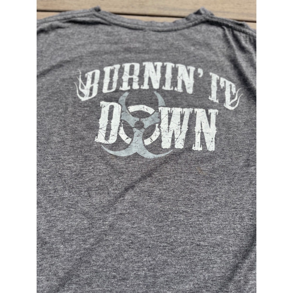 Jason Aldean Burnin It Down Graphic T-Shirt Gray Country Music Tee XL (223) - Picture 5 of 5